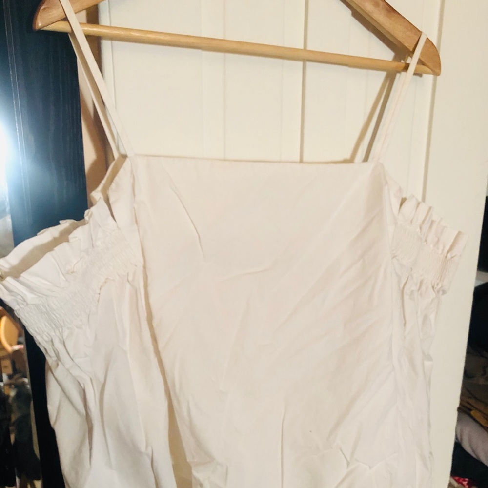 Off-the-shoulder white top